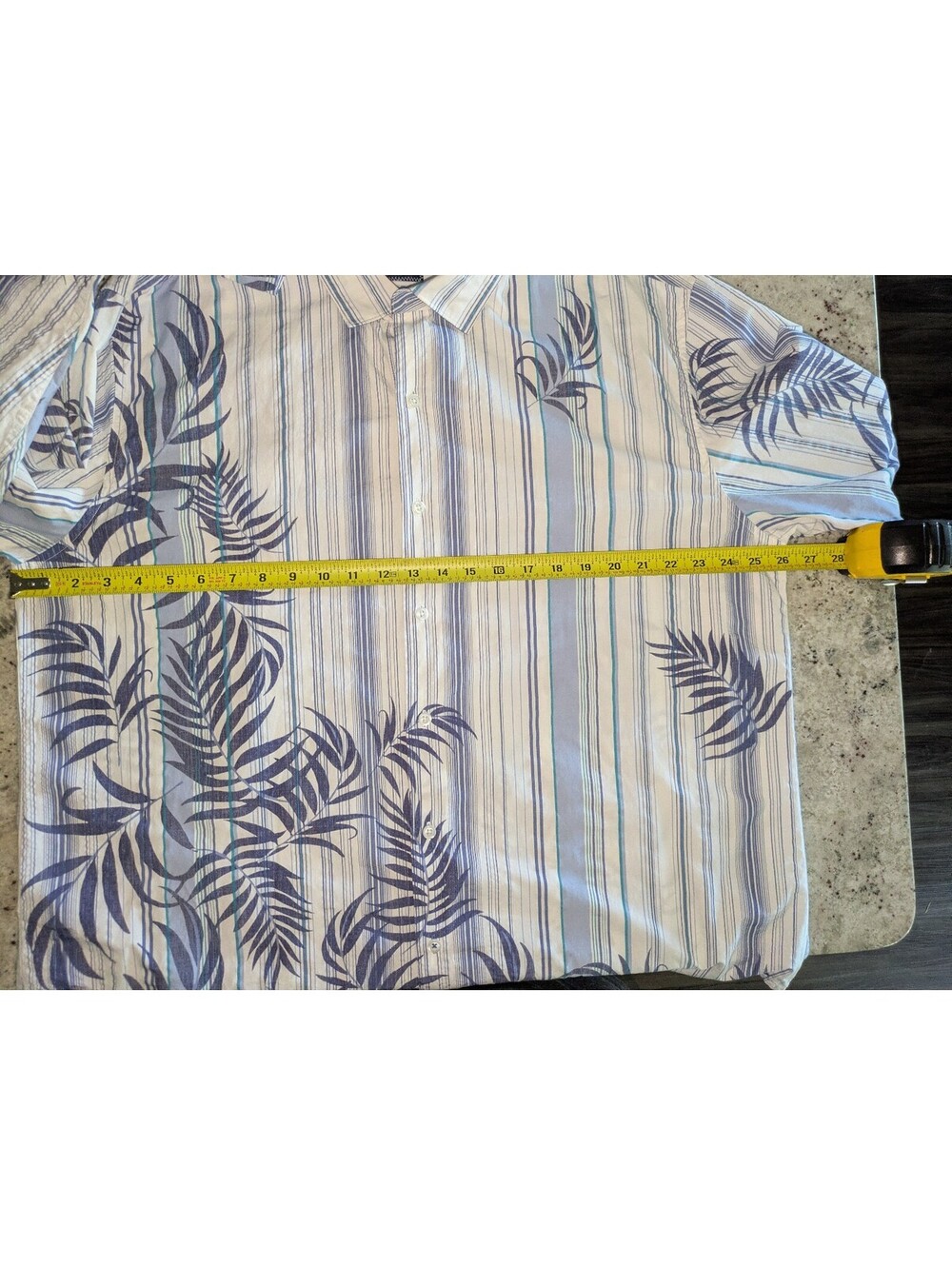 Tommy Bahama XXL Tropical Palm Striped Resort Shirt - Picture 7 of 13